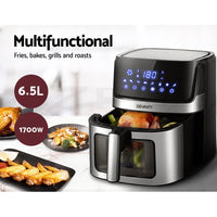 Devanti Air Fryer 6.5L LCD Fryers Clear Window Appliances Kings Warehouse 