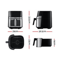 Devanti Air Fryer 6.5L LCD Fryers Clear Window Appliances Kings Warehouse 