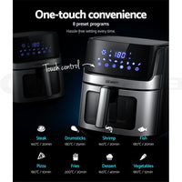 Devanti Air Fryer 6.5L LCD Fryers Clear Window Appliances Kings Warehouse 