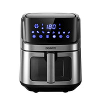 Devanti Air Fryer 6.5L LCD Fryers Clear Window Appliances Kings Warehouse 