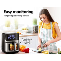 Devanti Air Fryer 6.5L LCD Fryers Clear Window Appliances Kings Warehouse 