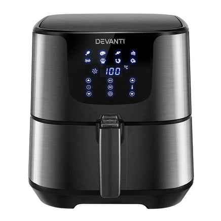 Devanti Air Fryer 7L LCD Fryers Black Appliances Kings Warehouse 
