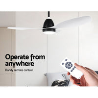 Devanti Ceiling Fan Light Remote Control Ceiling Fans White 48'' 3 Blades Trending Tech and Appliances Kings Warehouse 