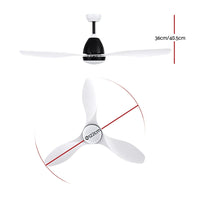 Devanti Ceiling Fan Light Remote Control Ceiling Fans White 48'' 3 Blades Trending Tech and Appliances Kings Warehouse 