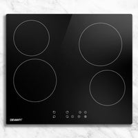 Devanti Ceramic Cooktop 60cm Electric Cooker 4 Burner Stove Hob Touch Control Kings Warehouse 