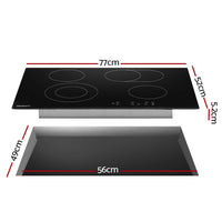 Devanti Ceramic Cooktop 77cm Electric Cooker 4 6 Burner Stove Hob Touch Control CLICK FRENZY: Tech & Appliances Kings Warehouse 