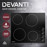 Devanti Electric Ceramic Cooktop 60cm Appliances Kings Warehouse 