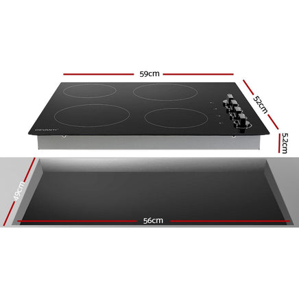 Devanti Electric Ceramic Cooktop 60cm Appliances Kings Warehouse 