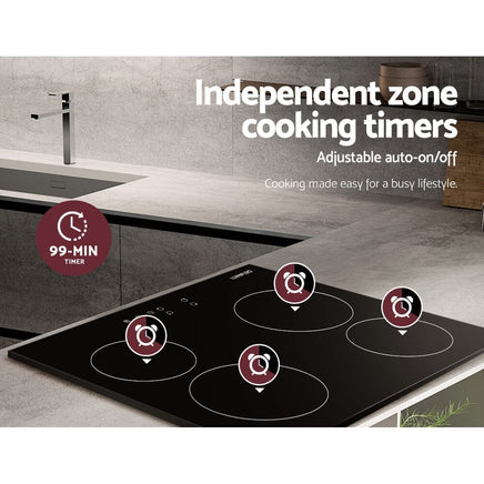 Devanti Electric Ceramic Cooktop 60cm Touch Control Appliances Kings Warehouse 