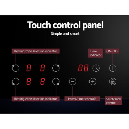 Devanti Electric Ceramic Cooktop 60cm Touch Control Appliances Kings Warehouse 