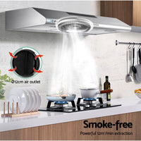 DEVANTI Fixed Range Hood Rangehood Stainless Steel Kitchen Canopy 90cm 900mm Appliances Stocktake Sale Kings Warehouse 