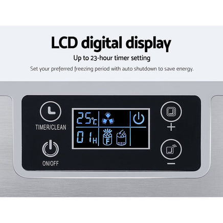 Devanti Ice Maker Machine Commercial Portable Ice Cube Tray Countertop 3.2L Appliances Kings Warehouse 