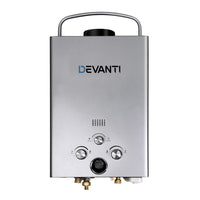 Devanti Portable Gas Water Heater 8L/Min With Pump LPG System Grey Outdoor Recreation Kings Warehouse 