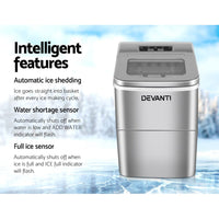 Devanti Portable Ice Cube Maker - Silver Appliances Kings Warehouse 