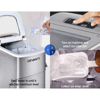 Devanti Portable Ice Cube Maker - Silver Appliances Kings Warehouse 