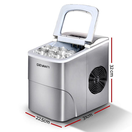 Devanti Portable Ice Cube Maker - Silver Appliances Kings Warehouse 