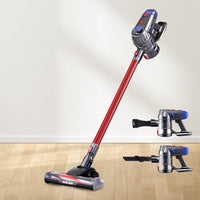 Devanti Stick Vacuum Cleaner Bagless Cordless Red 150W Appliances Kings Warehouse 
