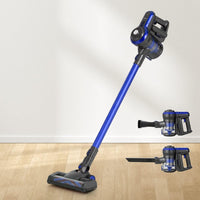 Devanti Stick Vacuum Cleaner Brushless Cordless 250W Blue Appliances Kings Warehouse 