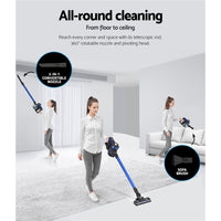 Devanti Stick Vacuum Cleaner Brushless Cordless 250W Blue Appliances Kings Warehouse 