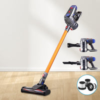 Devanti Stick Vacuum Cleaner Cordless HEPA Filter Gold 150W Appliances Kings Warehouse 