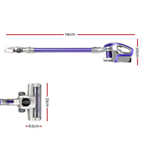 Devanti Stick Vacuum Cleaner Cordless HEPA Filter Purple 150W Appliances Kings Warehouse 