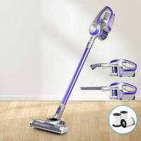Devanti Stick Vacuum Cleaner Cordless HEPA Filter Purple 150W Appliances Kings Warehouse 