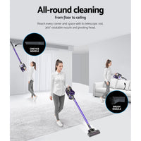 Devanti Stick Vacuum Cleaner Cordless HEPA Filter Purple Appliances Kings Warehouse 