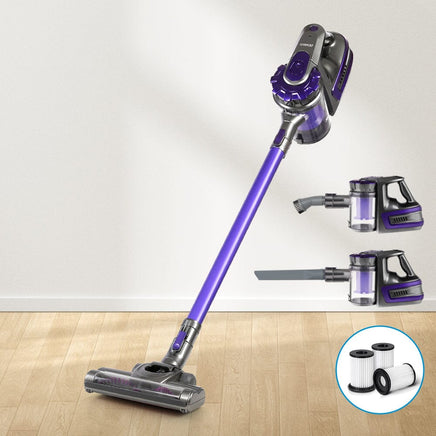Devanti Stick Vacuum Cleaner Cordless HEPA Filter Purple Appliances Kings Warehouse 