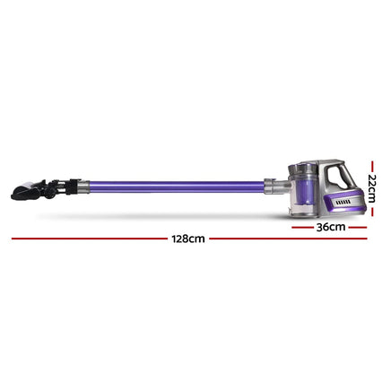 Devanti Stick Vacuum Cleaner Cordless Roller Brush 150W Purple Appliances Kings Warehouse 