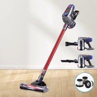 Devanti Stick Vacuum Cleaner HEPA Filter Red 150W Appliances Kings Warehouse 