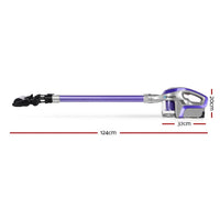 Devanti Stick Vacuum Cleaner Roller Brush Cordless 150W Purple Appliances Kings Warehouse 