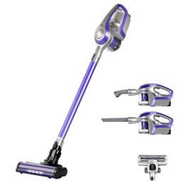 Devanti Stick Vacuum Cleaner Roller Brush Cordless 150W Purple Appliances Kings Warehouse 