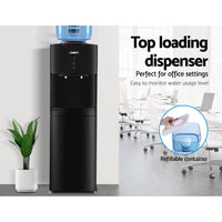 Devanti Water Cooler Dispenser Stand 22L Bottle Black w/2 Filter Appliances Kings Warehouse 