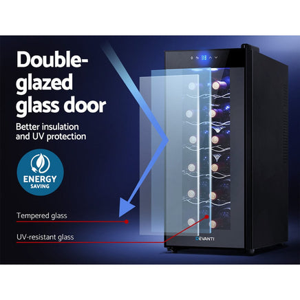 Devanti Wine Fridge Cooler 12 Bottles Appliances Kings Warehouse 