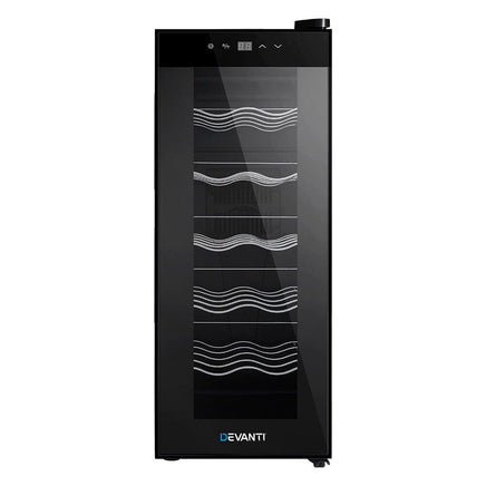 Devanti Wine Fridge Cooler 12 Bottles Appliances Kings Warehouse 