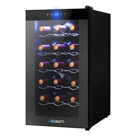 Devanti Wine Fridge Cooler 18 Bottles Appliances Kings Warehouse 