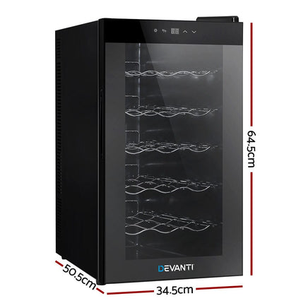 Devanti Wine Fridge Cooler 18 Bottles Appliances Kings Warehouse 