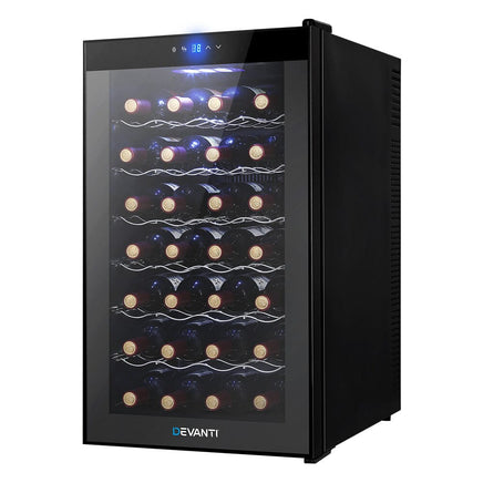 Devanti Wine Fridge Cooler 28 Bottles Appliances Kings Warehouse 