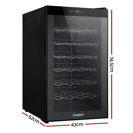 Devanti Wine Fridge Cooler 28 Bottles Appliances Kings Warehouse 