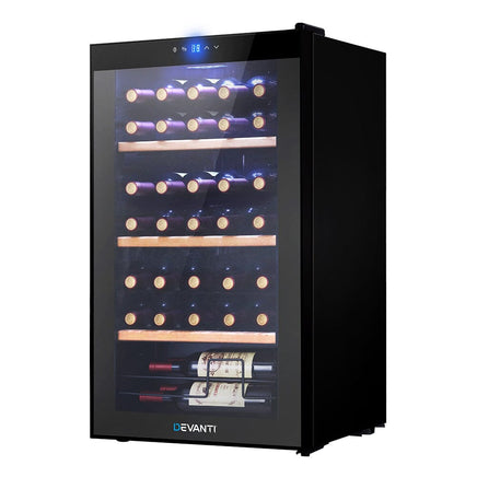 Devanti Wine Fridge Cooler 34 Bottles Appliances Kings Warehouse 