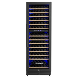 Devanti Wine Fridge Cooler Dual Zone 154 Bottles Appliances Kings Warehouse 