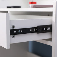 Diana Vanity Set with Shelves Cushioned Stool and Lighted Mirror- White Furniture Kings Warehouse 