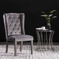 Dining Chair Grey Velvet Kings Warehouse 