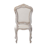 Dining Chair Linen Fabric Beige Oak Wood White Washed Finish Furniture Kings Warehouse 