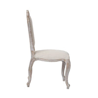 Dining Chair Linen Fabric Beige Oak Wood White Washed Finish Furniture Kings Warehouse 