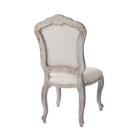 Dining Chair Linen Fabric Beige Oak Wood White Washed Finish Furniture Kings Warehouse 