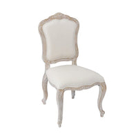 Dining Chair Linen Fabric Beige Oak Wood White Washed Finish Furniture Kings Warehouse 