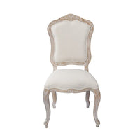 Dining Chair Linen Fabric Beige Oak Wood White Washed Finish Furniture Kings Warehouse 