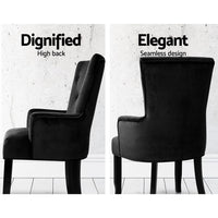 Dining Chair Velvet Black French Cayes dining Kings Warehouse 