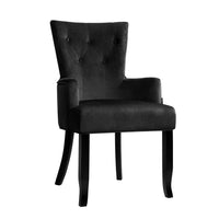 Dining Chair Velvet Black French Cayes